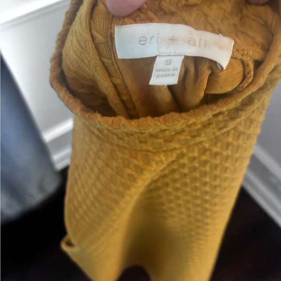 Anthropologie Eri + Ali Overture textured mock neck mustard yellow tank top, S - Picture 4 of 5